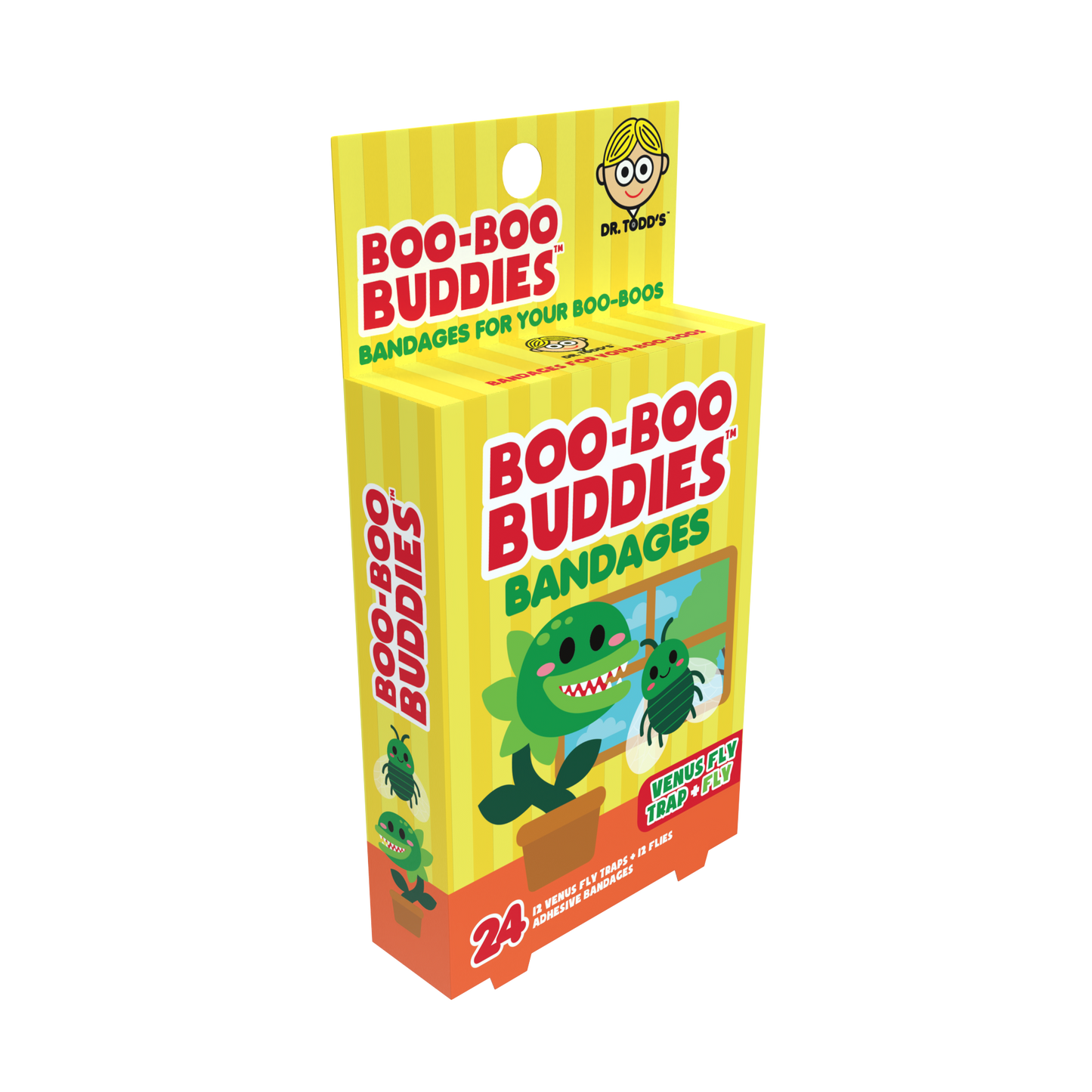 Venus Fly Trap &  Fly Bandages for Kids – Waterproof, Latex-Free, 24 Count | Dr. Todd’s Boo-Boo Buddies®
