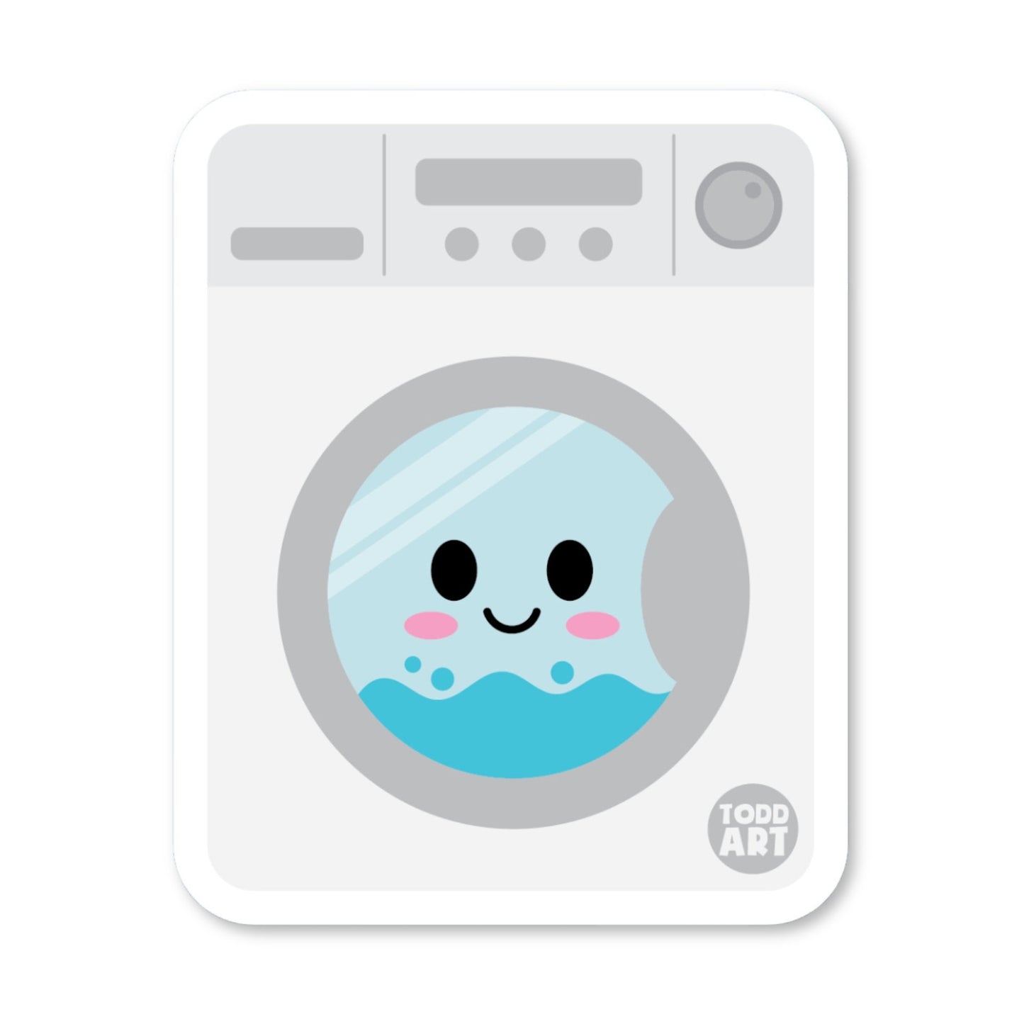 Boo Boo Buddies™ Washing Machine Sticker – Cute Kawaii Vinyl Sticker, Waterproof Glossy 3″
