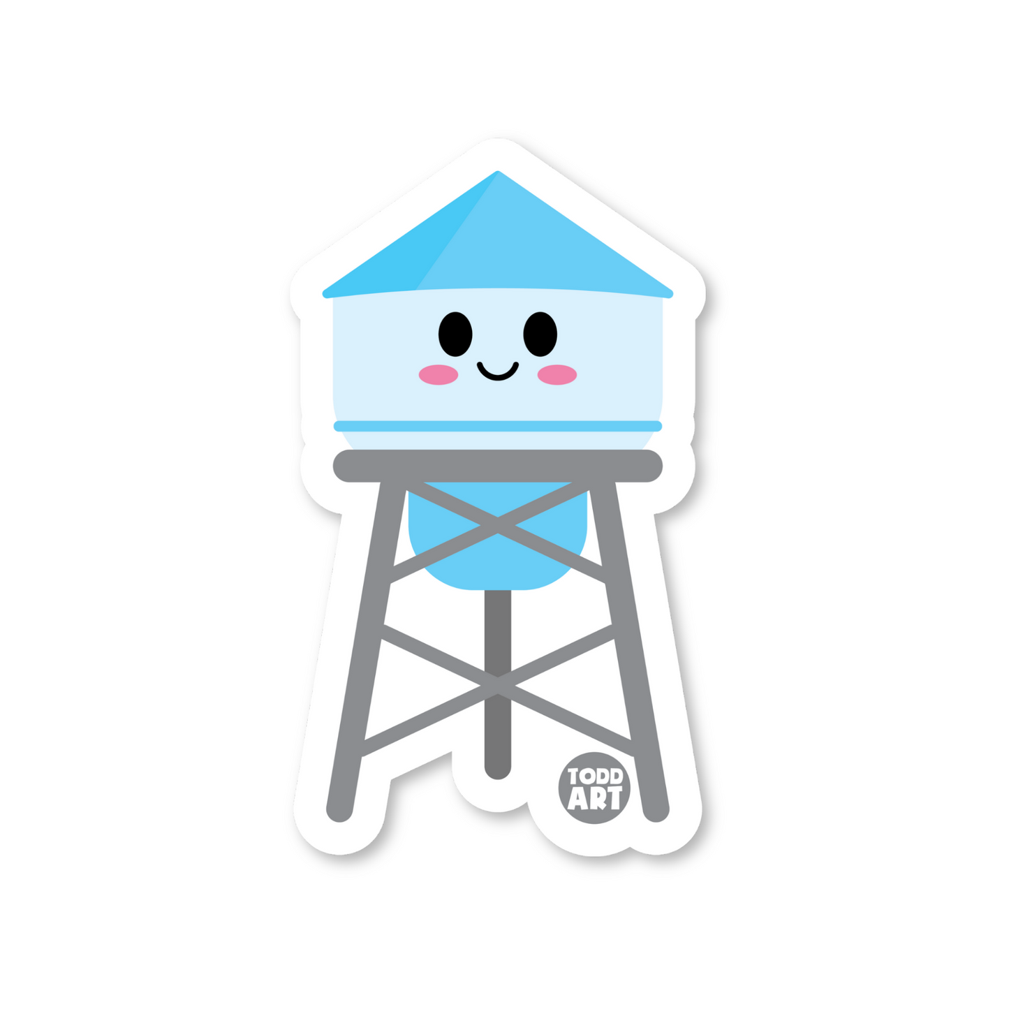 Boo Boo Buddies water tower vinyl sticker — 3″ glossy waterproof, UV‑resistant die‑cut ideal for crafts & planners