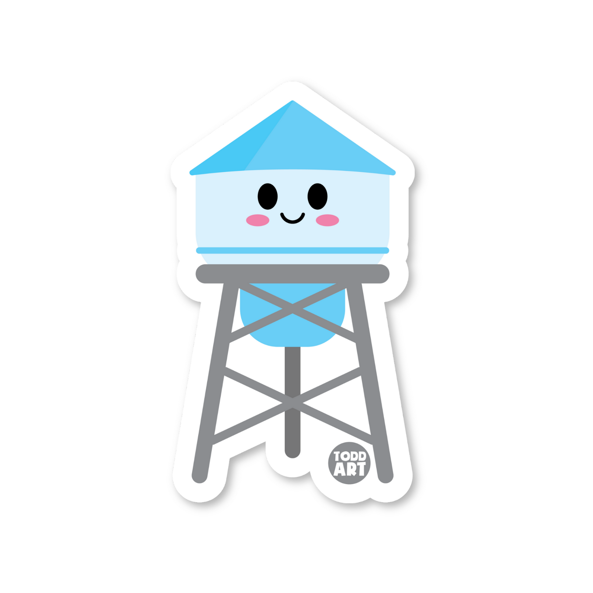 Boo Boo Buddies water tower vinyl sticker — 3″ glossy waterproof, UV‑resistant die‑cut ideal for crafts & planners