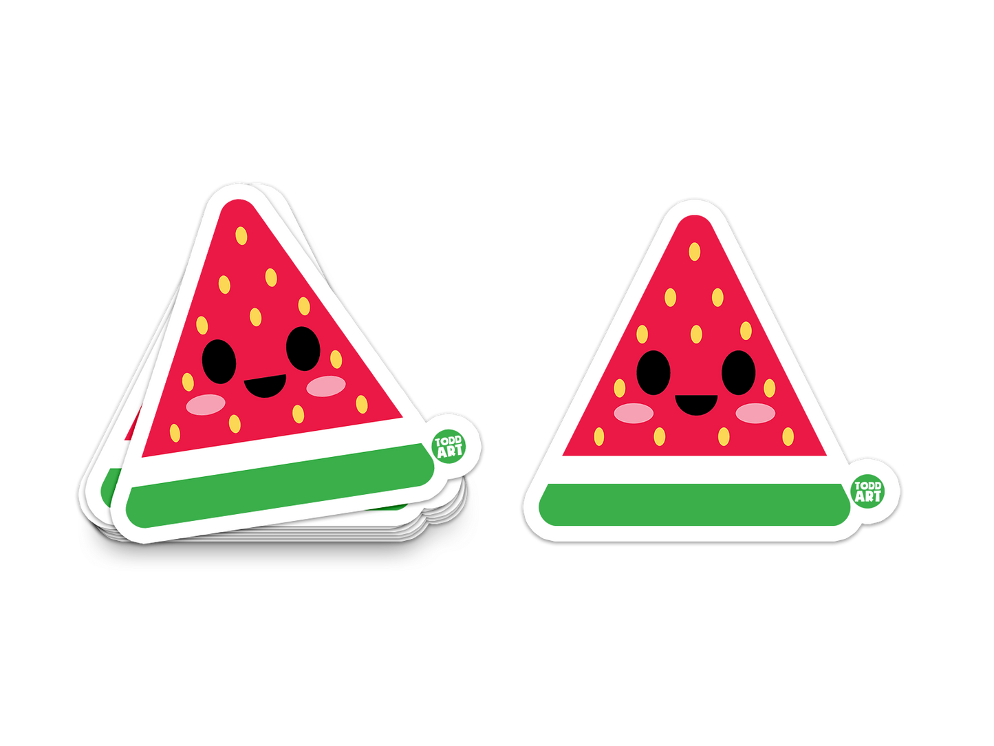 Boo Boo Buddies™ Watermelon Sticker – Cute Kawaii Vinyl Sticker, Waterproof Glossy 3″ Die‑Cut