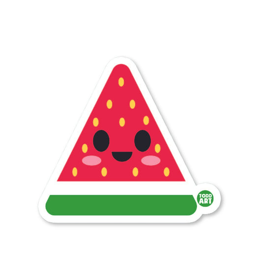 Boo Boo Buddies watermelon vinyl sticker — 3″ glossy waterproof, UV‑resistant die‑cut ideal for planners & crafts