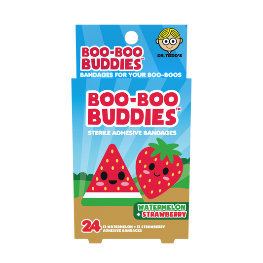 Watermelon & Strawberry Bandages for Kids – Waterproof, Latex-Free, 24 Count