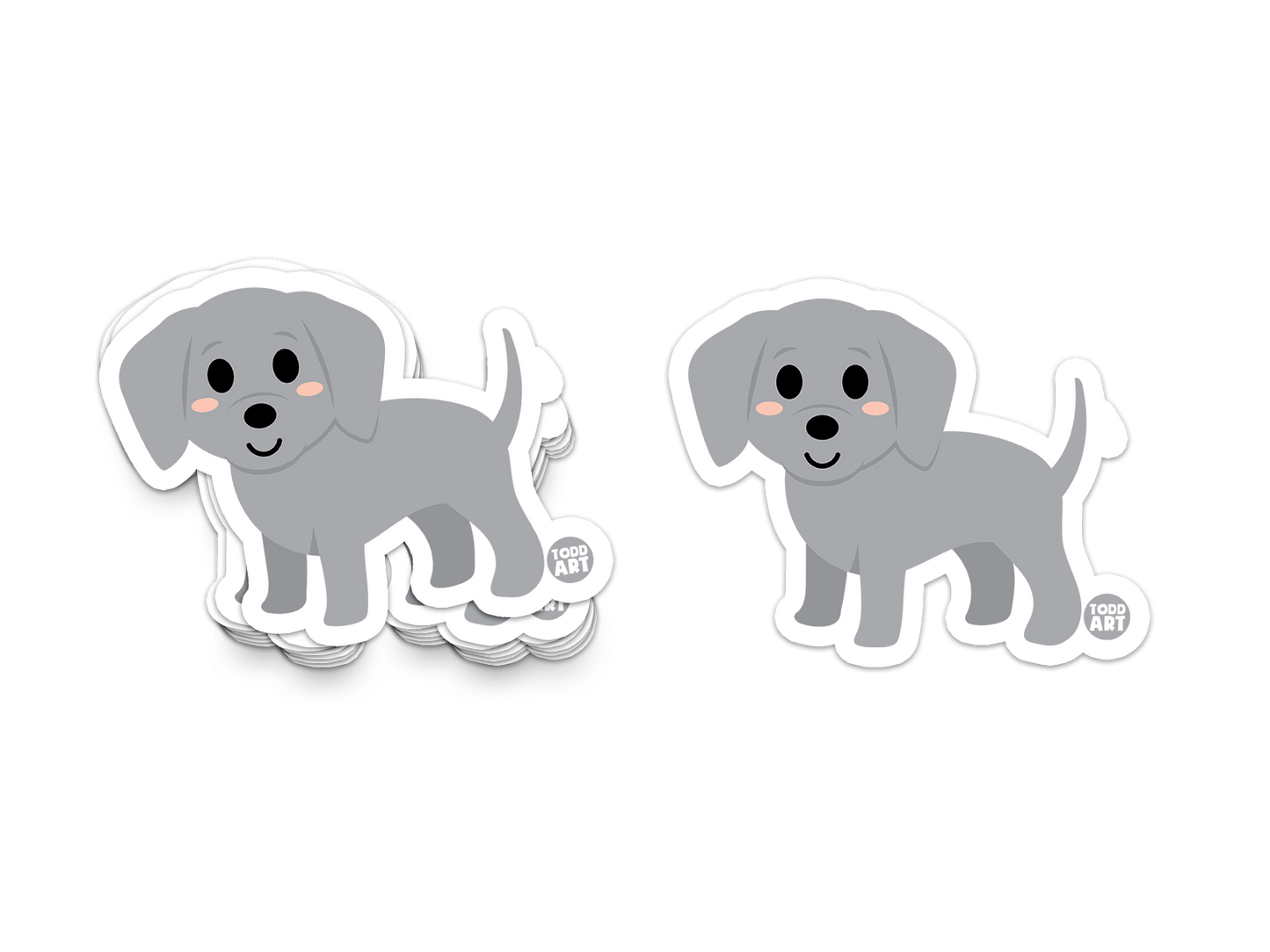 Boo Boo Buddies™ Weimaraner Dog Sticker – Cute Kawaii Vinyl Sticker, Waterproof Glossy 3″ Die‑Cut