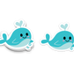 Boo Foo Buddies™ Whale Sticker – Cute Kawaii Vinyl Sticker, Waterproof Glossy 3″ Die‑Cut