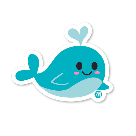 Playful Tone:
Cute kawaii whale vinyl sticker — glossy 3″ die‑cut with smiling face, perfect for ocean-themed collections