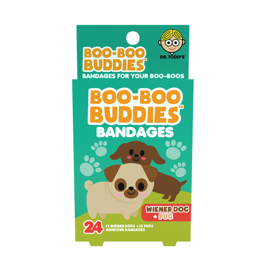 Wiener Dog & Pug Bandages for Kids – Waterproof, Latex-Free, 24 Count
