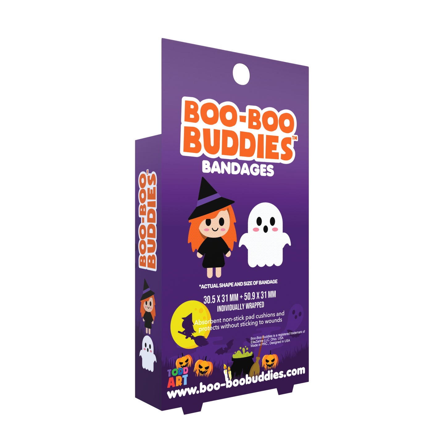 Witch & Ghost Bandages for Kids – Waterproof, Latex-Free, 24 Count | Dr. Todd’s Boo-Boo Buddies®