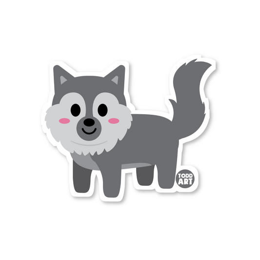 Boo Boo Buddies wolf vinyl sticker — 3″ glossy waterproof, UV‑resistant die‑cut ideal for crafts & planners 