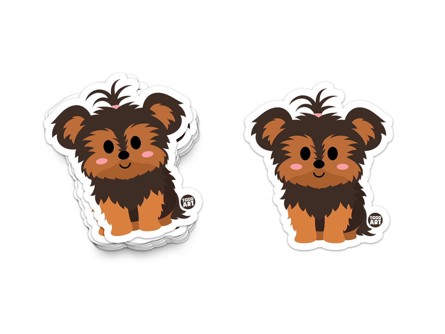 Boo Boo Buddies™ Yorkie Dog Sticker – Cute Kawaii Vinyl Sticker, Waterproof Glossy 3″ Die‑Cut