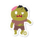 Cute kawaii zombie vinyl sticker — glossy 3″ die‑cut with friendly face for fun Halloween collections