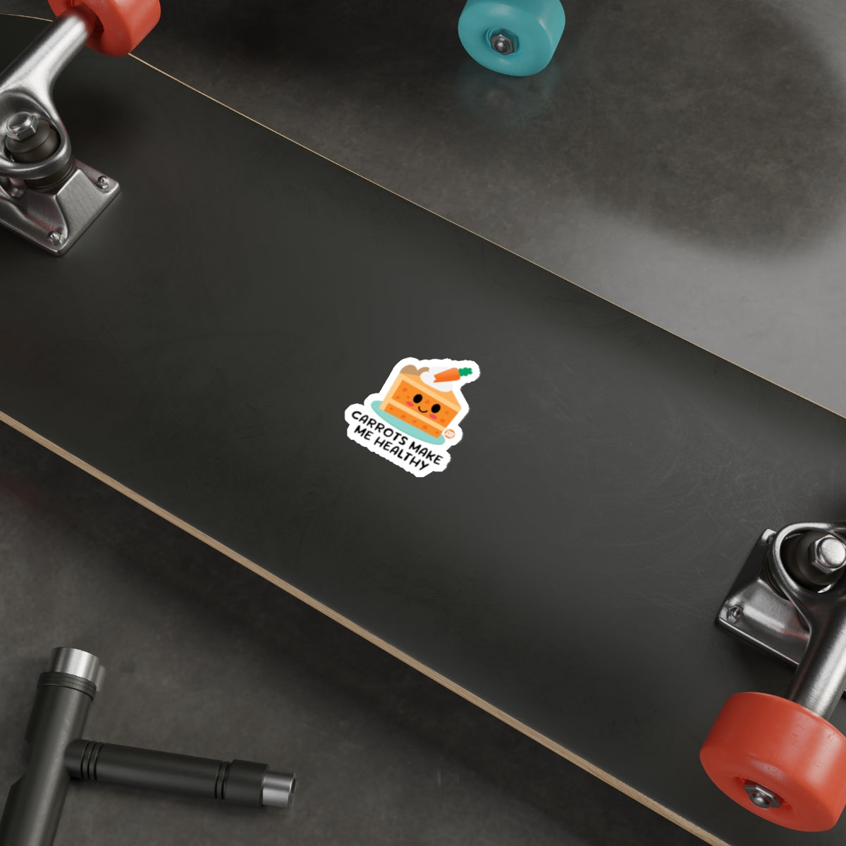 Carrots Make Me Healthy Skateboard Sticker