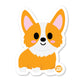 Cute corgi dog sticker with big ears and fluffy fur