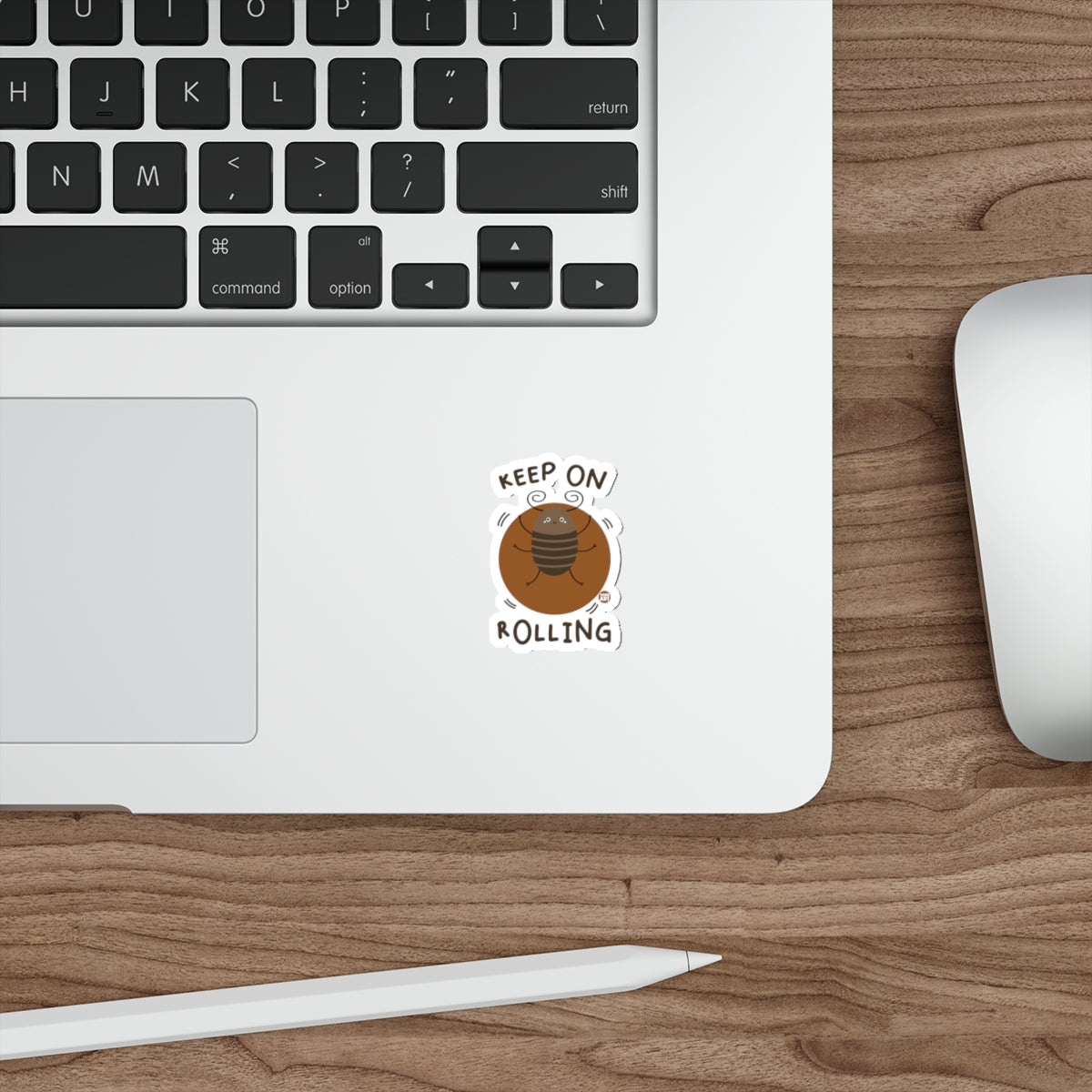 Small Keep On Rolling Sticker Design for Laptops