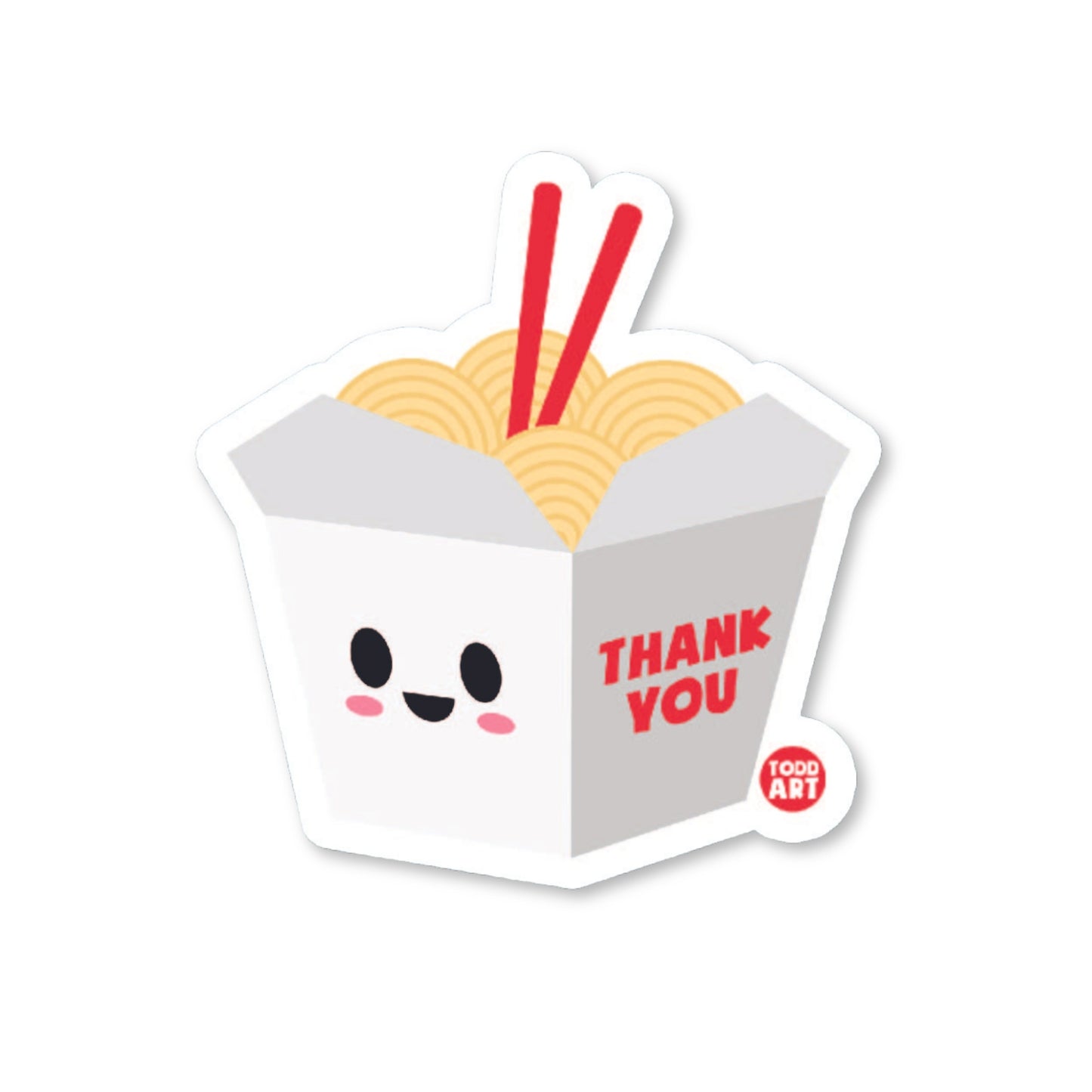 Boo Boo Buddies take-out noodles vinyl sticker — 3″ waterproof, UV‑resistant glossy die‑cut ideal for crafts & planners