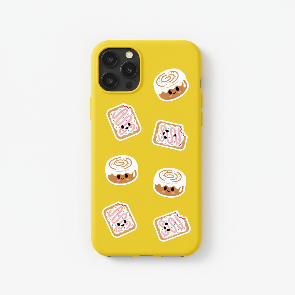 Exact Stickers on Yellow iPhone