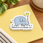 Small stack of identical Elephants Are People Too elephant stickers, with the top design visible.