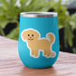 Aqua tumbler with Boo-Boo Buddies® collectible vinyl sticker featuring a cute Golden Retriever dog – great for decorating water bottles, lunchboxes, school gear, or gifts for dog lovers
