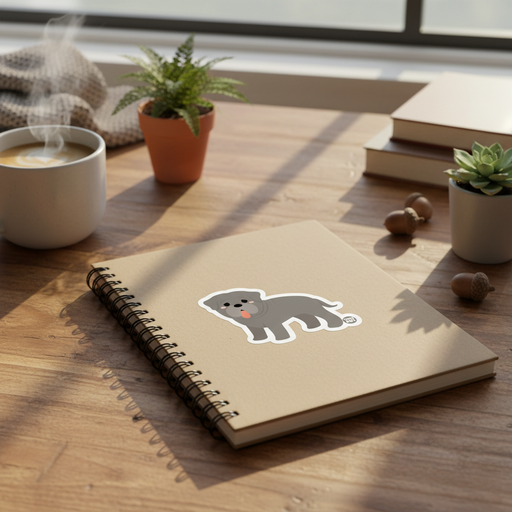 Mastiff Sticker on Notebook Lifestyle