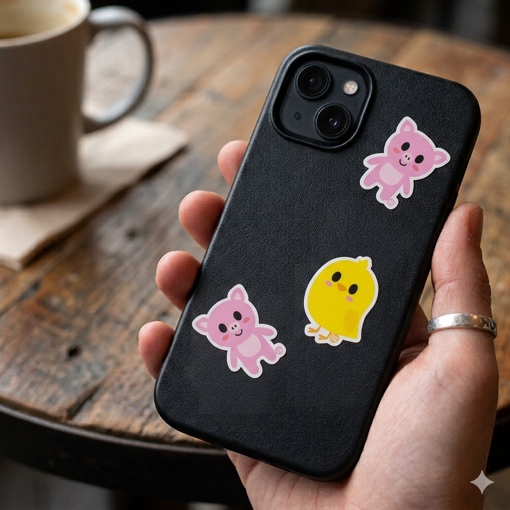 Pig & Chick Sticker Sheet | 12 Kids Vinyl Stickers (1”) | Boo Boo Buddies