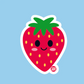 Boo Boo Buddies™ Strawberry Sticker – Cute Kawaii Vinyl Sticker, Waterproof Glossy 3″ Die‑Cut