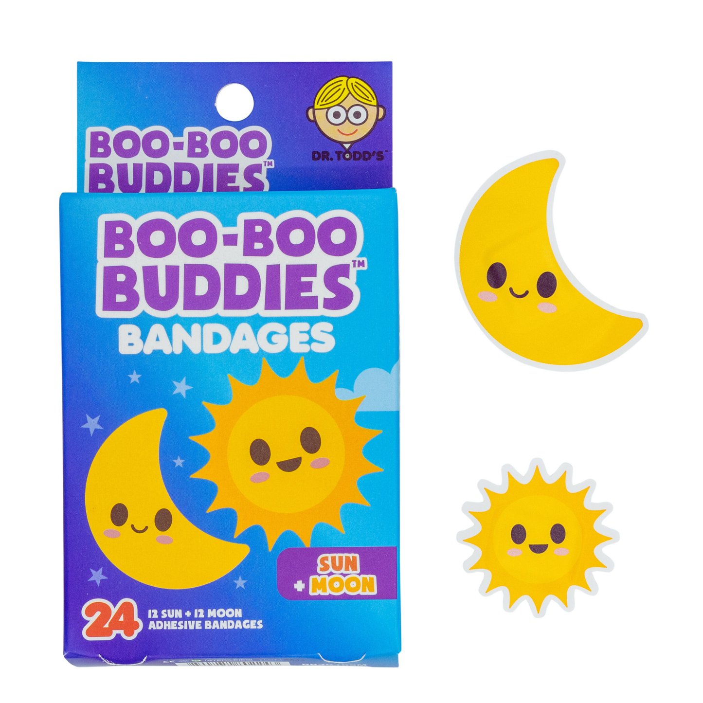 sun-moon-bandage-front, sun-moon-bandage-closeup, sun-moon-bandage-in-use
