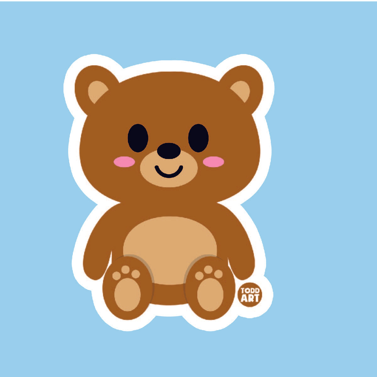 Boo Boo Buddies™ Teddy Bear Sticker – Cute Kawaii Vinyl Sticker, Waterproof Glossy 3″ Die‑Cut