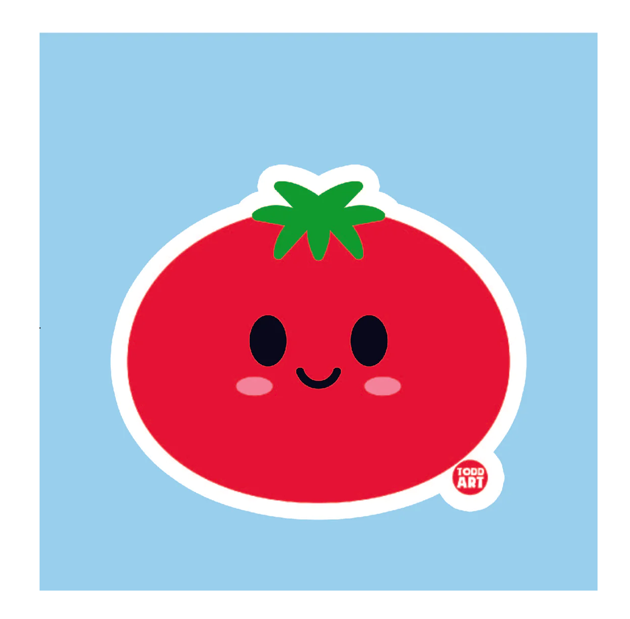 Boo Boo Buddies™ Tomato Sticker – Cute Kawaii Vinyl Sticker, Waterproof Glossy 3″ Die‑Cut