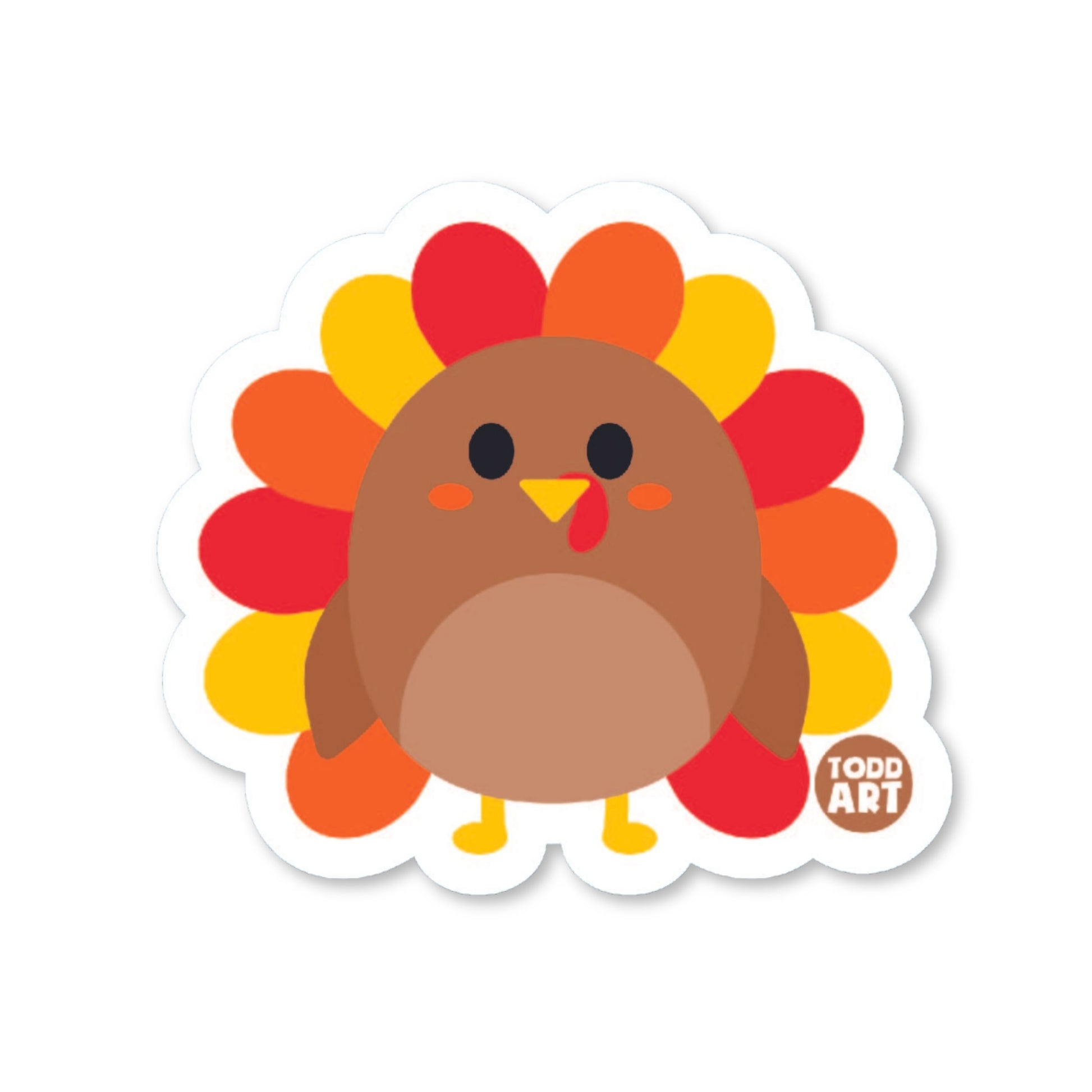 Boo Boo Buddies turkey vinyl sticker — 3″ glossy, waterproof, UV‑resistant die‑cut for crafts and seasonal décor