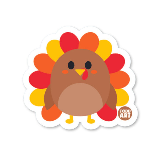 Boo Boo Buddies turkey vinyl sticker — 3″ glossy, waterproof, UV‑resistant die‑cut for crafts and seasonal décor