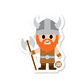 Cute kawaii Viking warrior vinyl sticker — glossy 3″ die‑cut with horned helmet for fun sticker collections