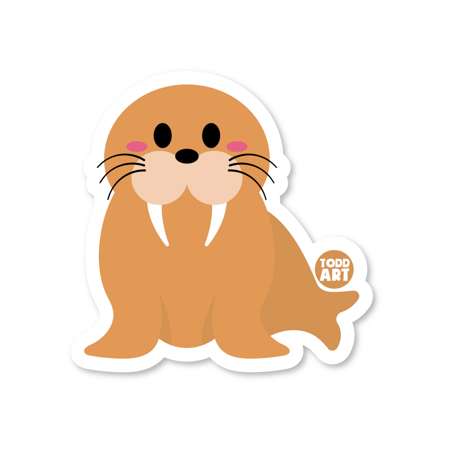 Boo Boo Buddies walrus vinyl sticker — 3″ glossy waterproof, UV‑resistant die‑cut ideal for crafts & journals.