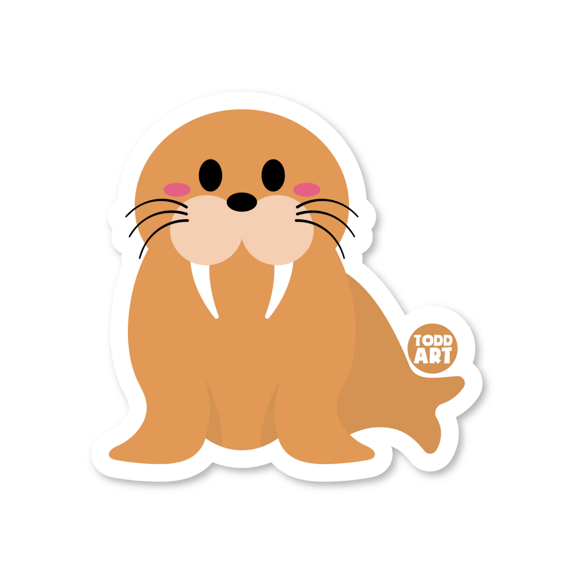 Boo Boo Buddies walrus vinyl sticker — 3″ glossy waterproof, UV‑resistant die‑cut ideal for crafts & journals.