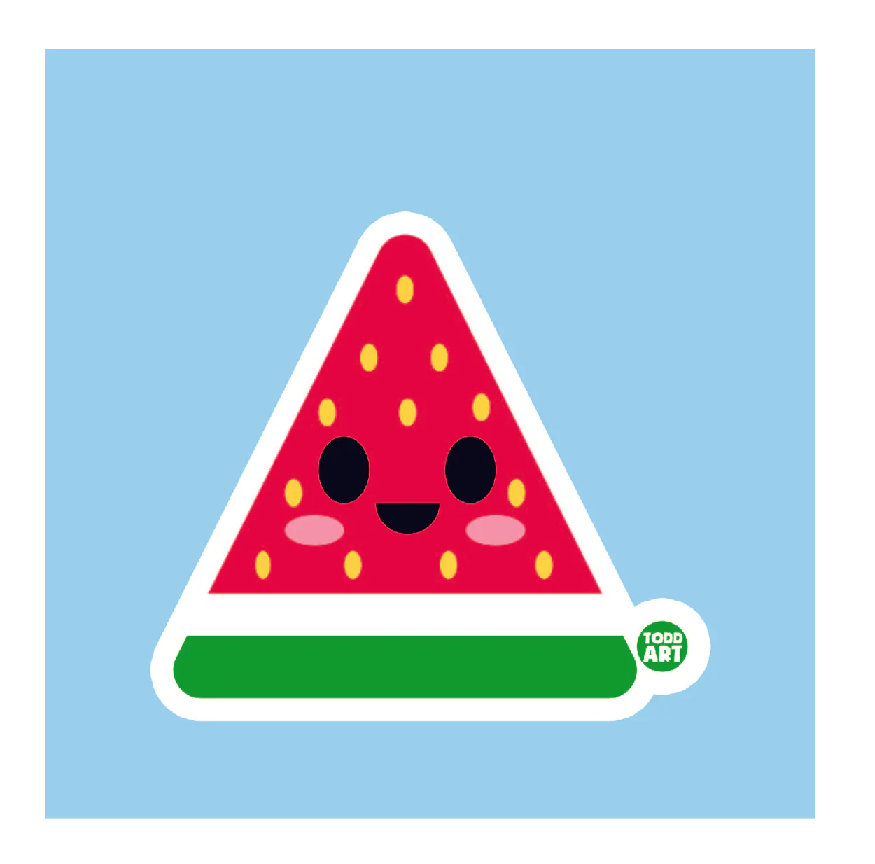 Boo Boo Buddies™ Watermelon Sticker – Cute Kawaii Vinyl Sticker, Waterproof Glossy 3″ Die‑Cut