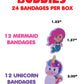 Boo Boo Buddies Bandages - Mermaid and Unicorn - bandage dimensions