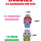Boo Boo Buddies Bandages - Princess and Frog - bandage dimensions