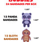 Boo Boo Buddies Bandages - Sloth and Panda bandage dimensions