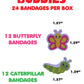 Boo Boo Buddies Bandages - Caterpillar and Butterfly - bandage dimensions