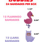 Boo Boo Buddies Bandages - Flamingo and Llama - bandage dimensions