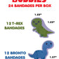 Boo Boo Buddies Bandages - Brontosaurus and T-Rex - bandage dimensions